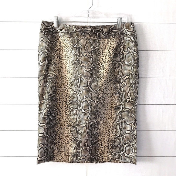 Dolce & Gabbana Dresses & Skirts - Dolce&Gabbana Brown Black Snake Silk Pencil Skirt